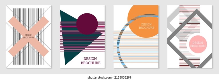 Diseño de portada al estilo Memphis. Diseño geométrico, fondo abstracto. Portada moderna y brillante, pancarta, afiche, folleto. Colores creativos.