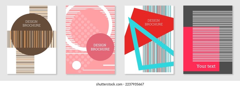 Diseño de portada al estilo Memphis. Diseño geométrico, fondo abstracto. Portada moderna y brillante, pancarta, afiche, folleto. Colores creativos.