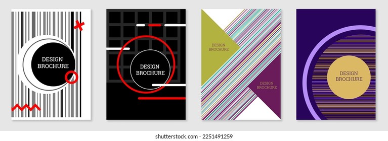 Diseño de portada al estilo Memphis. Diseño geométrico, fondo abstracto. Portada moderna y brillante, pancarta, afiche, folleto. Colores creativos.