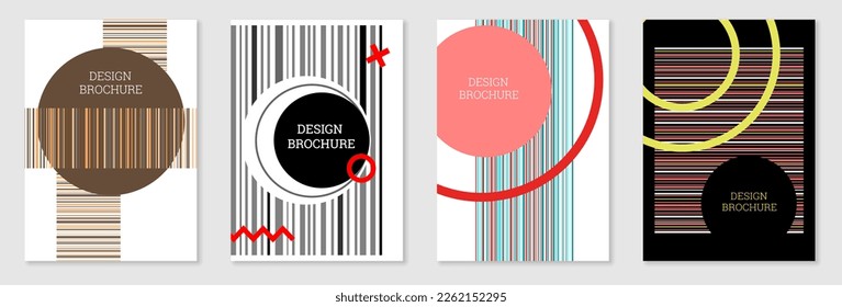 Diseño de portada al estilo Memphis. Diseño geométrico, fondo abstracto. Portada moderna y brillante, pancarta, afiche, folleto. Colores creativos.