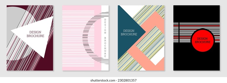 Cover-Design im Memphis-Stil. Geometrisches Design, abstrakter Hintergrund. Modisch helles Cover, Banner, Poster, Broschüre. Kreative Farben.