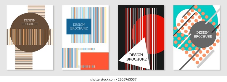 Diseño de portada al estilo Memphis. Diseño geométrico, fondo abstracto. Portada moderna y brillante, pancarta, afiche, folleto. Colores creativos.
