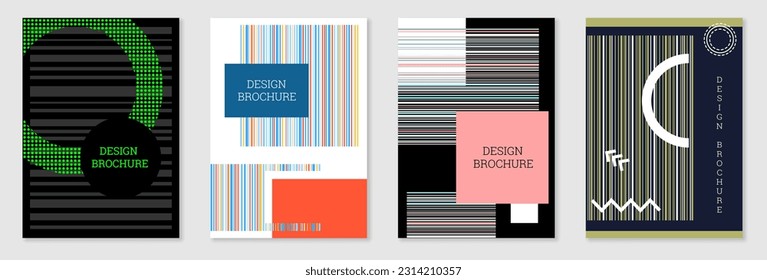 Diseño de portada al estilo Memphis. Diseño geométrico, fondo abstracto. Portada moderna y brillante, pancarta, afiche, folleto. Colores creativos.