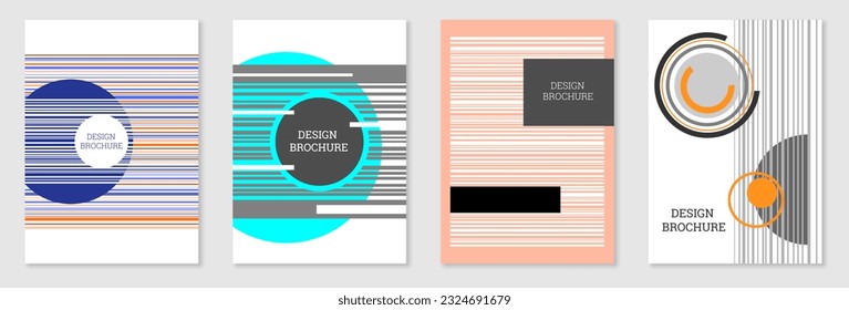 Cover-Design im Memphis-Stil. Geometrisches Design, abstrakter Hintergrund. Modisch helles Cover, Banner, Poster, Broschüre. Kreative Farben.
