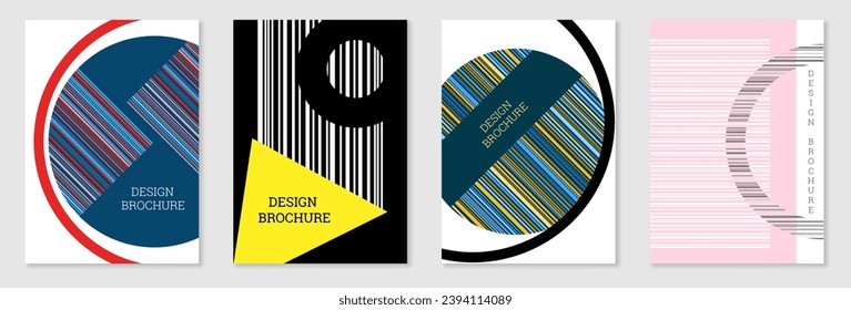Diseño de portada al estilo Memphis. Diseño geométrico, fondo abstracto. Portada moderna y brillante, pancarta, afiche, folleto. Colores creativos.