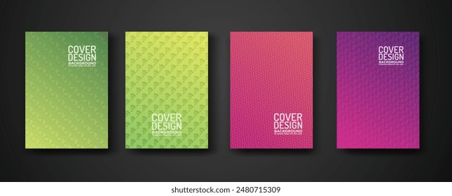 set cover design with modern geometric lines textured pattern and colorful dynamic gradation. for element design and other users. vector Illustration