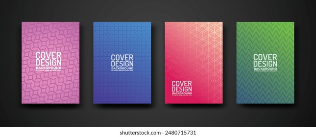 set cover design with modern geometric lines textured pattern and colorful dynamic gradation. for element design and other users. vector Illustration