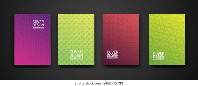 set cover design with modern geometric lines textured pattern and colorful dynamic gradation. for element design and other users. vector Illustration