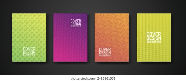 set cover design with modern geometric lines textured pattern and colorful dynamic gradation. for element design and other users. vector Illustration