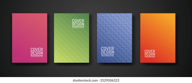 set cover design with modern geometric lines textured pattern and colorful dynamic gradation. for element design and other users. vector Illustration