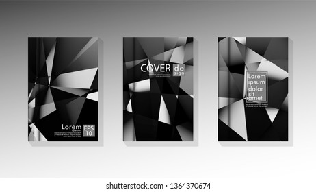 Set Cover design poster with geometric layered triangles