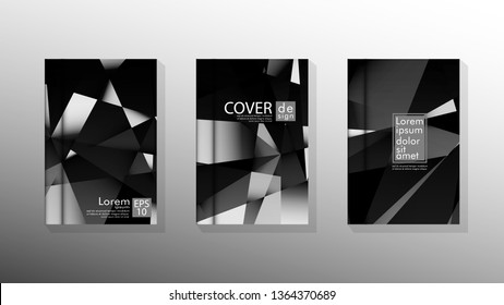 Set Cover design poster with geometric layered triangles