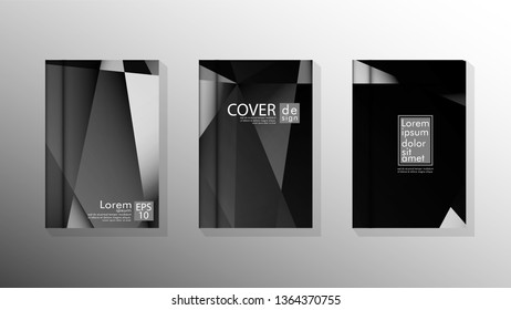 Set Cover design poster with geometric layered triangles