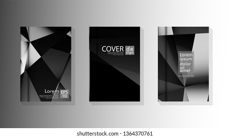 Set Cover design poster with geometric layered triangles