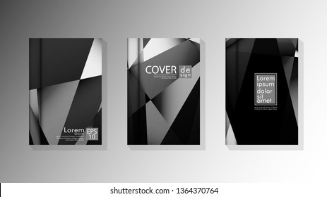 Set Cover design poster with geometric layered triangles