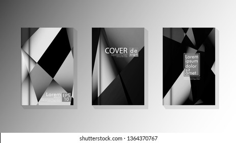 Set Cover design poster with geometric layered triangles