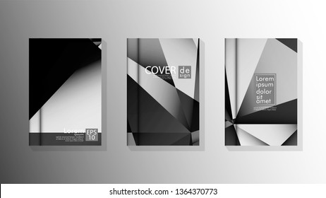 Set Cover design poster with geometric layered triangles