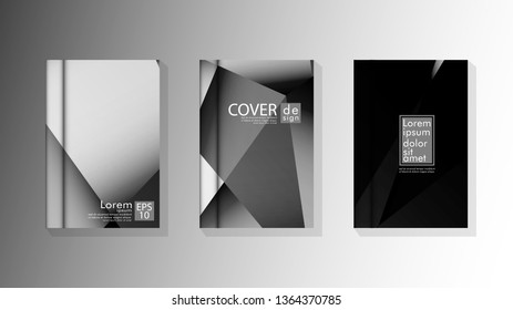 Set Cover design poster with geometric layered triangles