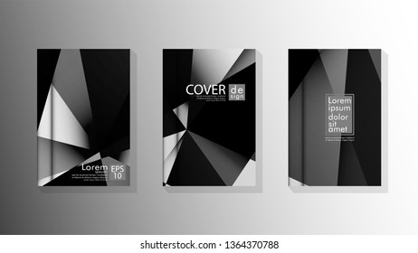 Set Cover design poster with geometric layered triangles