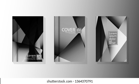 Set Cover design poster with geometric layered triangles