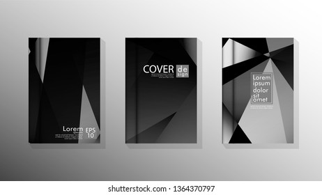 Set Cover design poster with geometric layered triangles