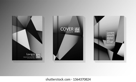 Set Cover design poster with geometric layered triangles