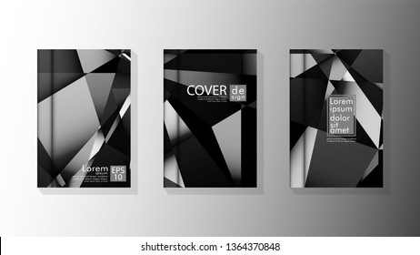 Set Cover design poster with geometric layered triangles