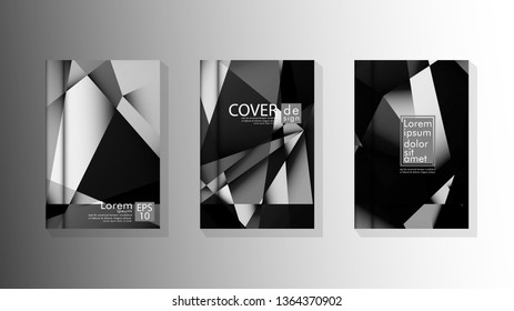 Set Cover design poster with geometric layered triangles
