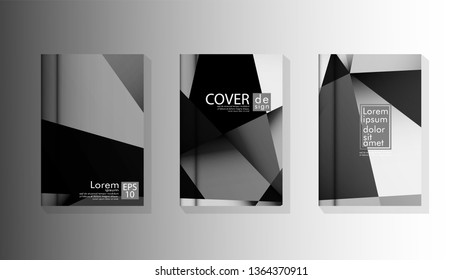 Set Cover design poster with geometric layered triangles