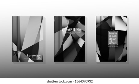 Set Cover design poster with geometric layered triangles