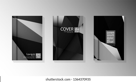 Set Cover design poster with geometric layered triangles