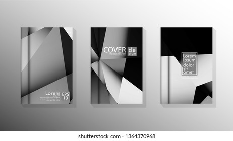 Set Cover design poster with geometric layered triangles