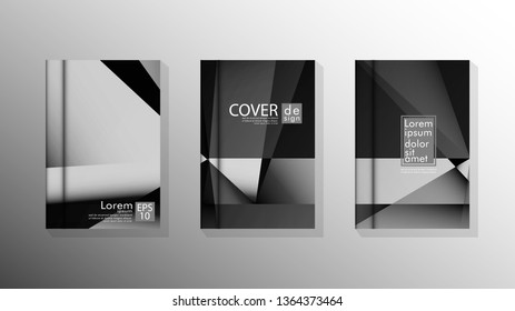 Set Cover design poster with geometric layered triangles