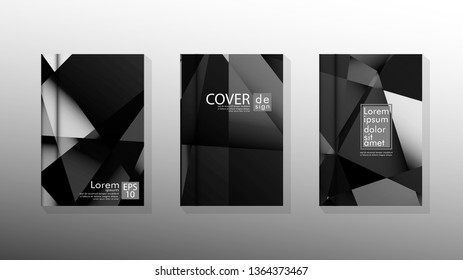 Set Cover design poster with geometric layered triangles