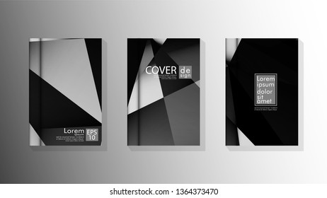 Set Cover design poster with geometric layered triangles