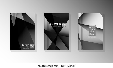 Set Cover design poster with geometric layered triangles