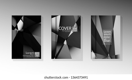 Set Cover design poster with geometric layered triangles