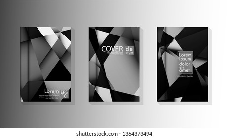 Set Cover design poster with geometric layered triangles