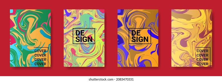 set of cover design template in A4 size. colorful modern background for Annual report. Abstract Brochure design. Simple pattern. Flyer promotion. Presentation cover. 