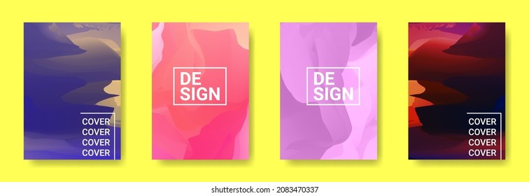 set of cover design template in A4 size. colorful modern background for Annual report. Abstract Brochure design. Simple pattern. Flyer promotion. Presentation cover. 