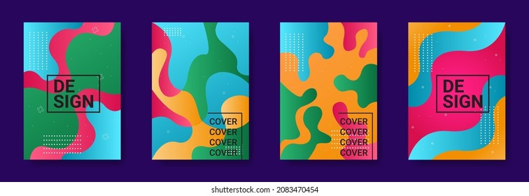 conjunto de plantillas de diseño de portada en tamaño A4. colorido fondo moderno para el informe anual. Resumen Diseño de folleto. Patrón simple. Promoción de volantes. Cubierta de presentación. 