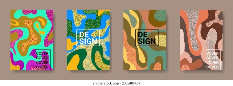conjunto de plantillas de diseño de portada en tamaño A4. colorido fondo moderno para el informe anual. Resumen Diseño de folleto. Patrón simple. Promoción de volantes. Cubierta de presentación. 
