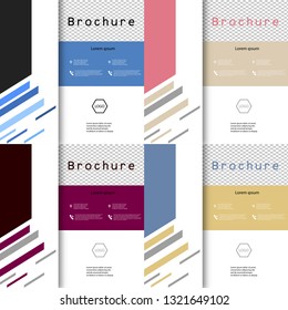 Set of Cover Design template, annual report cover, flyer, presentation, brochure. Front page design layout template with bleed in A4 size. colors with rectangle background templates.