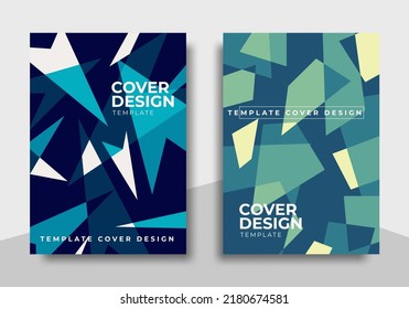 Set a cover design template with a colorful abstract geometric low poly design suitable for covers, backgrounds, advertisements, etc