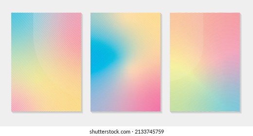 Conjunto de plantillas de diseño de portada con fondo degradado. Plantilla vectorial moderna para folleto, volante, portada, catálogo, afiche...
