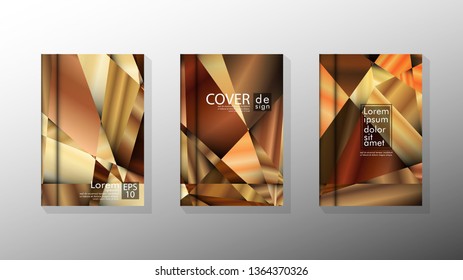 Set Cover design Triangle background abstract with luxurious colors