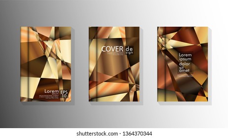 Set Cover design Triangle background abstract with luxurious colors