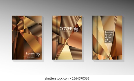 Set Cover design Triangle background abstract with luxurious colors