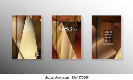 Set Cover design Triangle background abstract with luxurious colors