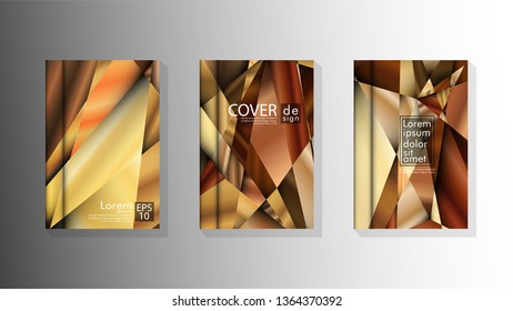 Set Cover design Triangle background abstract with luxurious colors